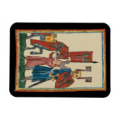 Ridder en schildknaap, 14e-eeuwse middeleeuwse kun magneet (Horizontaal)