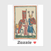 Ridder en schildknaap, 14e-eeuwse middeleeuwse kun sticker (Vel)