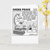 Ridder herinnert zich de Chess Peace Cartoon Kaart (Gele Bloem)
