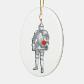 Ridder in glanzende harnas keramische kerstboomorn keramisch ornament (Links)