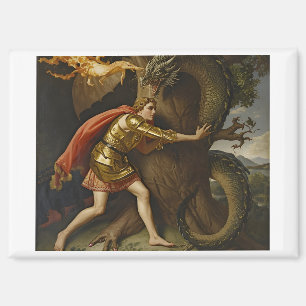 Ridder in Gouden Wapenrusting vs. De Draak Magneet