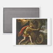 Ridder in Gouden Wapenrusting vs. De Draak Magneet (Voorkant / Achterkant)