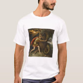 Ridder in Gouden Wapenrusting vs. De Draak T-shirt (Voorkant)