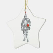 Ridder in schitterende harnas keramische kerstvers keramisch ornament (Links)