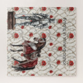 Ridder in Shijnende Wapenrusting van Rode Rozen Legpuzzel (Horizontaal)