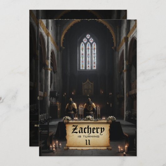 *~* Ridder Kasteel Scroll Middeleeuwse AP88 Verjaa Kaart (Voorkant / Achterkant)