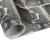 Ridder knielend bij de kasteeldeur cadeaupapier (Rol Hoek)
