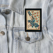 Ridder met adelaar heraldiek, 14e eeuw middeleeuws button (Insitu)