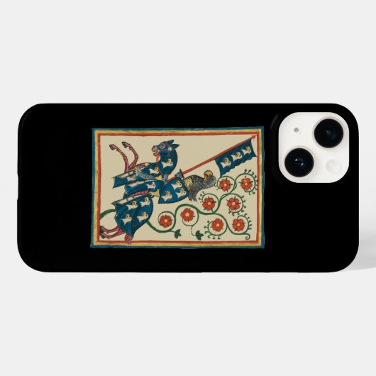 Ridder met adelaar heraldiek, 14e eeuw middeleeuws Case-Mate iPhone case (Achterkant (horizontaal))