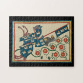 Ridder met adelaar heraldiek, 14e eeuw middeleeuws legpuzzel (Horizontaal)