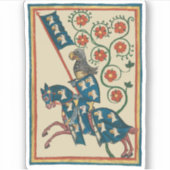 Ridder met adelaar heraldiek, 14e eeuw middeleeuws sticker (Voorkant)
