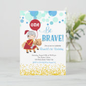 Ridder met ballon verjaardagsuitnodiging kaart (Staand voorkant)