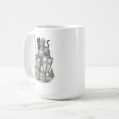 Ridder Met Zwarte Kat Middeleeuws Koffiemok (Voorkant links)