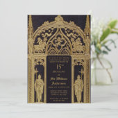 Ridder Middeleeuws thema Verjaardag Zwart Goud Got Kaart (Staand voorkant)