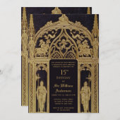 Ridder Middeleeuws thema Verjaardag Zwart Goud Got Kaart (Voorkant / Achterkant)