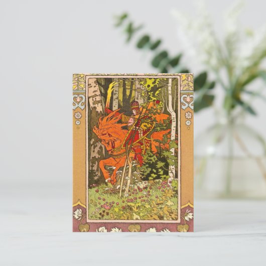 Ridder op een paard briefkaart (Staand voorkant)