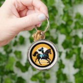 Ridder op een paard sleutelhanger (Hand)