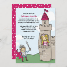 Ridder Slaat Prinses Uitnodigingen: Brunette/Blond