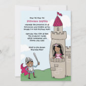 Ridder Slaat Prinses Uitnodigingen: Zwart Haar Kaart (Voorkant)