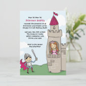 Ridder Slaat Prinses Uitnodigingen: Zwart Rood Haa Kaart (Staand voorkant)