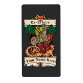 Ridder Slay Dragon Ex-Libris Sjabloon Etiket (Voorkant)