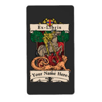 Ridder Slay Dragon Ex-Libris Sjabloon