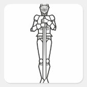 Ridder Staande Vierkante Sticker (Voorkant)