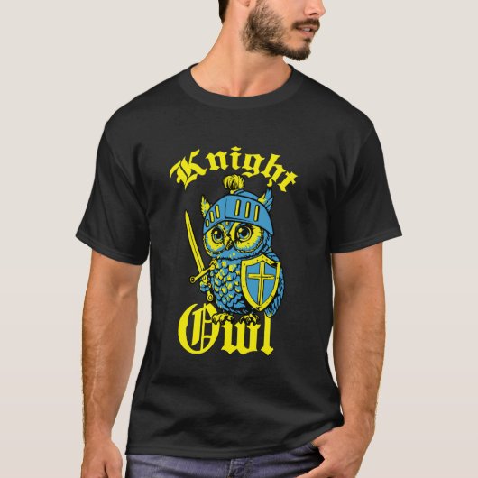 Ridder Uil Grappige Middeleeuwse Ridders Ren Faire T-shirt (Voorkant)