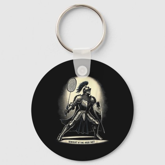 Ridder van het High Net Badminton Funny Graphic T- Sleutelhanger (Voorkant)