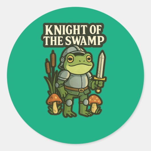 Ridder van het moeras – Sticker van Cute Frog Knig (Voorkant)