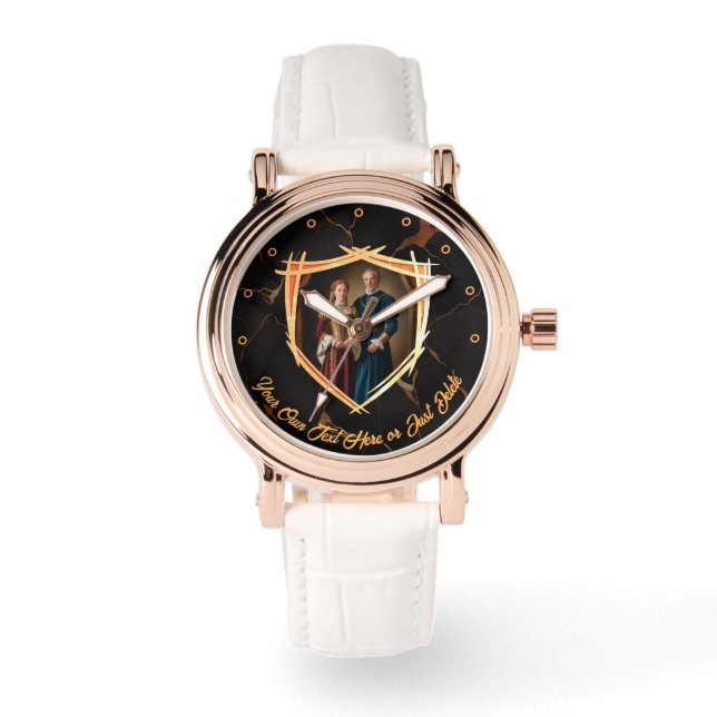 Ridder Wapen Middeleeuws Oud Fashioned Gift Horloge (Voorkant)