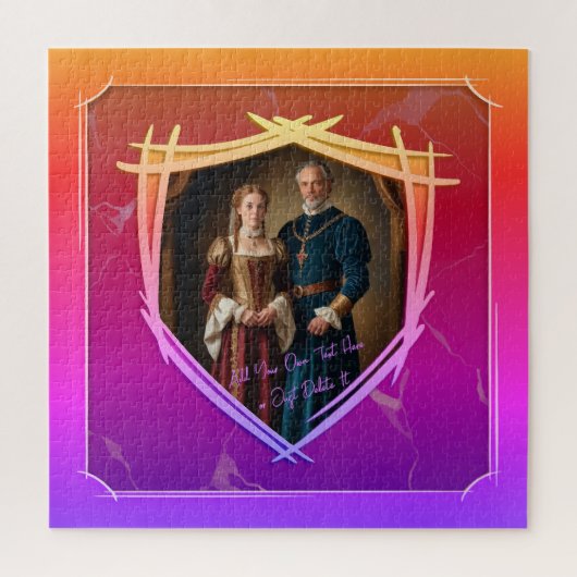 Ridder Wapen Middeleeuws Oud Fashioned Gift Legpuzzel (Verticaal)