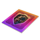 Ridder Wapen Middeleeuws Oud Gepastoneerd Geschenk Tegeltje (Zijkant)