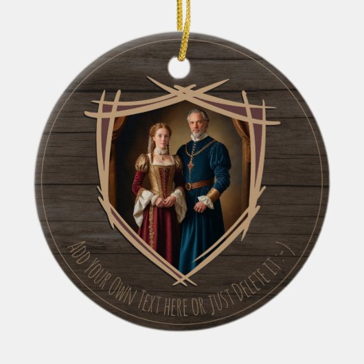 Ridder Wapen Middeleeuws Ouderwets Antiek Keramisch Ornament (Voorkant)