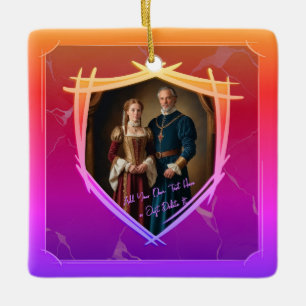 Ridder Wapen Schild Middeleeuws Oudmodisch Cadeau Keramisch Ornament