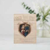 Ridder wapenschild Middeleeuwse ouderwetse Vintage Briefkaart (Staand voorkant)