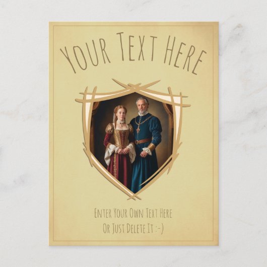 Ridder wapenschild Middeleeuwse ouderwetse Vintage Briefkaart (Voorkant)