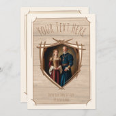 Ridder wapenschild Middeleeuwse ouderwetse Vintage Kaart (Voorkant / Achterkant)