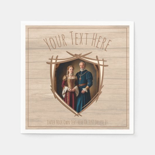 Ridder wapenschild Middeleeuwse ouderwetse Vintage Servet (Voorkant)