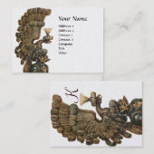 RIDDERHELM MET ADELAAR MONOGRAM Heraldisch Visitekaartje (Voorkant / Achterkant)