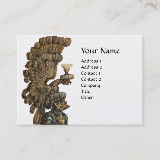 RIDDERHELM MET ADELAAR MONOGRAM Heraldisch Visitekaartje (Voorkant)