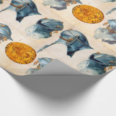 RIDDERHELM MET ANTIEK GOUDEN FLORENTIJNSE FORINT CADEAUPAPIER (Hoek)