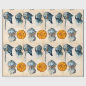 RIDDERHELM MET ANTIEK GOUDEN FLORENTIJNSE FORINT CADEAUPAPIER (Vlak)