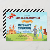 Ridderprinses verjaardag broer of zus kaart (Voorkant / Achterkant)