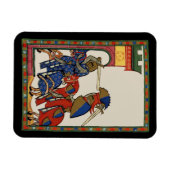 Ridders bestormen het kasteel, 14e eeuw magneet (Horizontaal)