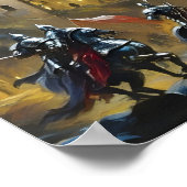 Ridders bewaken een kasteel 's nachts poster (Hoek)