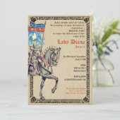 Ridders & Dames Middeleeuws Feest en Joust Verjaar Kaart (Staand voorkant)