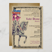 Ridders & Dames Middeleeuws Feest & Joust Verjaard Kaart (Voorkant / Achterkant)