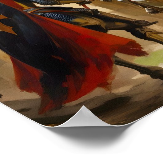 Ridders die een gevecht plannen poster (Hoek)