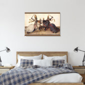 Ridders die steekspel doen canvas afdruk (Insitu (Slaapkamer))